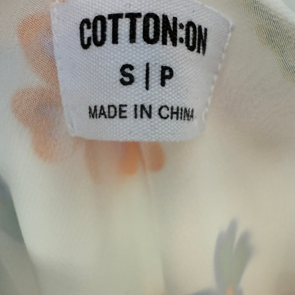 Cotton On‎ White Retro Floral Cowl Neck Slip Mini Dress Small - Picture 6 of 6